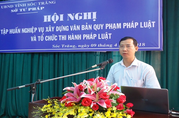 Sở Tư pháp Sóc Trăng: Tập huấn công tác xây dựng văn bản quy phạm pháp luật và tổ chức thi hành pháp luật